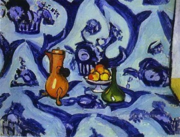  mantel Arte - Mantel azul fauvismo abstracto Henri Matisse decoración moderna naturaleza muerta